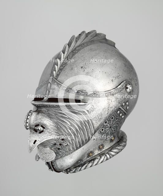 Armet with Mask Visor in the Form of a Rooster, German, probably Augsburg, ca. 1530. Creator: Unknown.