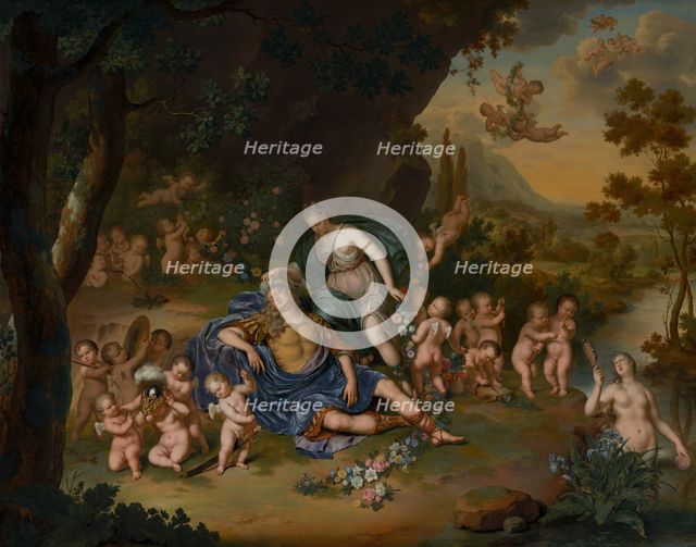 Armida Binding the Sleeping Rinaldo with Flowers, c1680-1740. Creator: Willem van Mieris.
