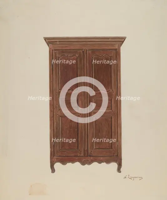 Armoire, c. 1939. Creator: Sarkis Erganian.