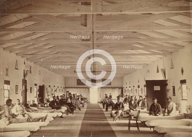 Armory Square Hospital, Interior of Ward K, ca. 1863. Creator: Attributed to Alexander Gardner.