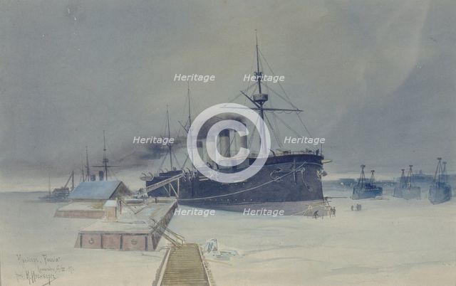 Armored cruiser Rossia, 1897. Artist: Isenberg, Konstantin Vasilyevich (1859-1911)