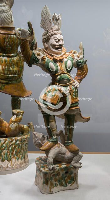 Armored Guardian King (Tianwang) Trampling Demon, Tang dynasty, 1st half of 8th century. Creator: Unknown.