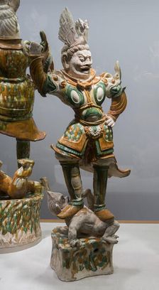 Armored Guardian King (Tianwang) Trampling Demon, Tang dynasty, 1st half of 8th century. Creator: Unknown