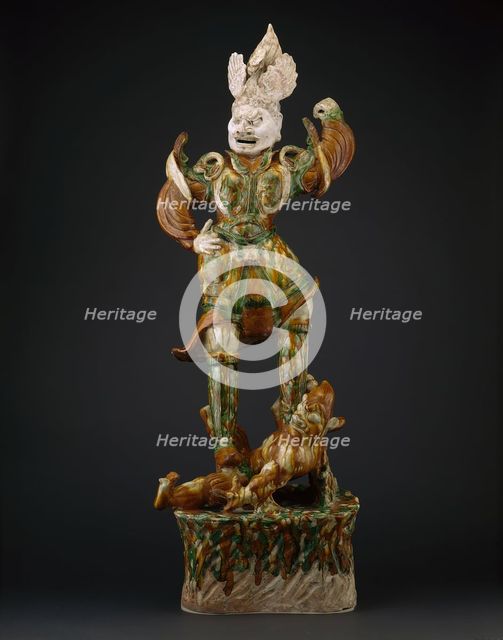 Armored Guardian King (Tianwang) Trampling Demon, Tang dynasty, first half of 8th century. Creator: Unknown.