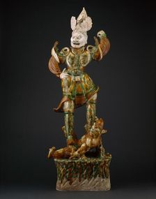 Armored Guardian King (Tianwang) Trampling Demon, Tang dynasty, first half of 8th century. Creator: Unknown