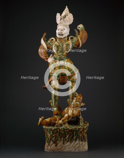 Armored Guardian King (Tianwang) Trampling Demon, Tang dynasty, first half of 8th century. Creator: Unknown.