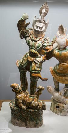 Armored Guardian King (Tianwang) Trampling Demon, Tang dynasty, first half of 8th century. Creator: Unknown