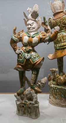 Armored Guardian King (Tianwang) Trampling Demon, Tang dynasty, first half of 8th century. Creator: Unknown