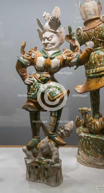 Armored Guardian King (Tianwang) Trampling Demon, Tang dynasty, first half of 8th century. Creator: Unknown.