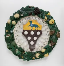 Armorial Tondo with the Arms of Squarci Lupi, 15th-16th century. Creator: School of Giovanni della Robbia (Italian, Florence 1469-1529/30 Florence)