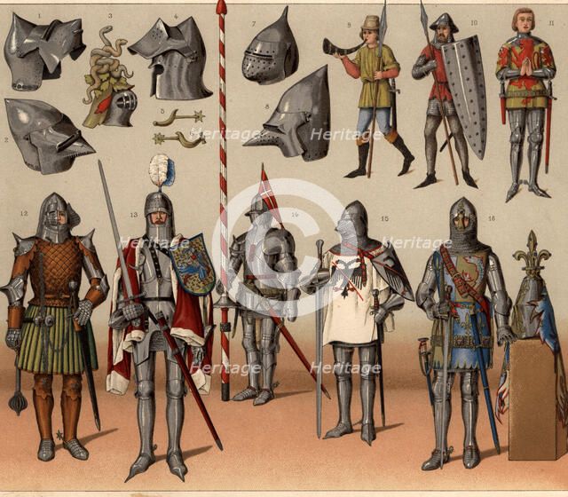 Armors, helmets and war and jousts weapons.