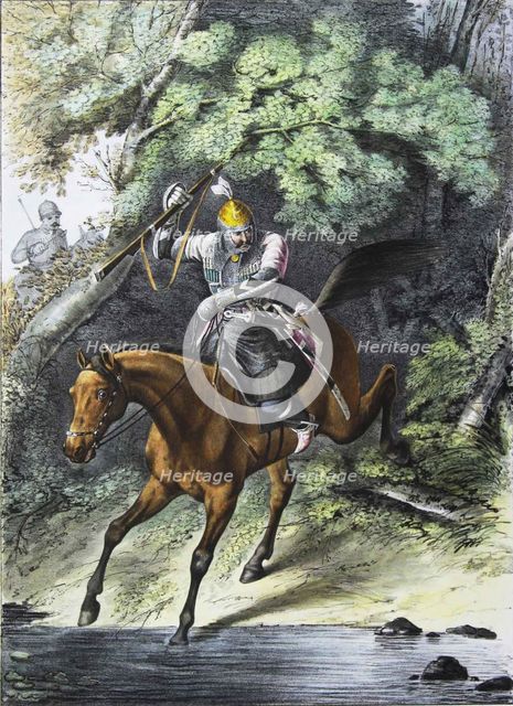 Armour-bearer of the Life-Guards Caucasian-Mountain squadron, 1829. Artist: Belousov, Lev Alexandrovich (1806-1864)
