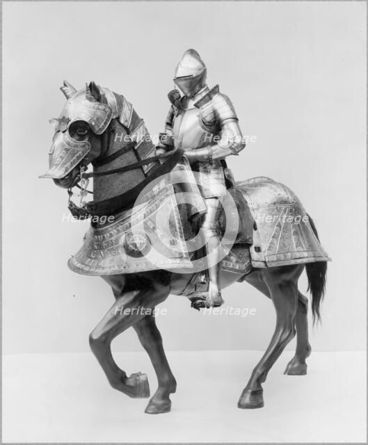 Armour for Man and Horse, German, Nuremberg, dated 1548, with later restorations. Creator: Kunz Lochner.