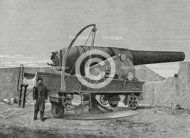 Armstrong 30.5 cm gun, mounted on la Soledad Bulwark, Cadiz, Andalusia, Spain, 1883. Creator: Unknown.