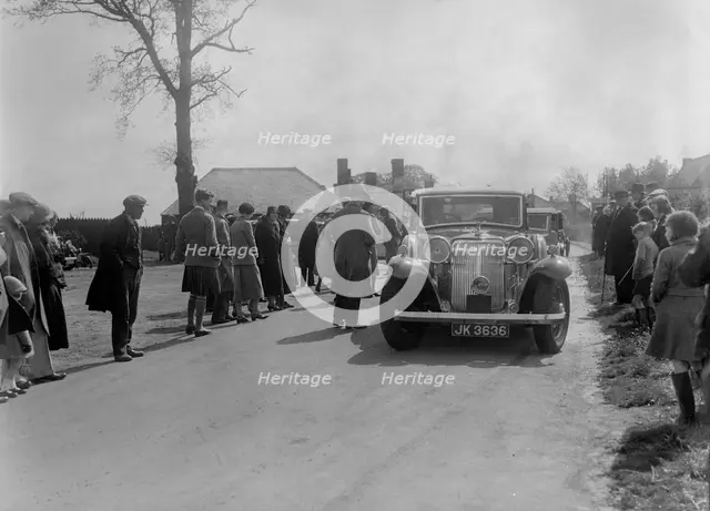 Armstrong-Siddeley Special Burlington sports saloon of AP Watson at the RSAC Scottish Rally, 1934. Artist: Bill Brunell.