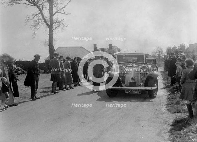 Armstrong-Siddeley Special Burlington sports saloon of AP Watson at the RSAC Scottish Rally, 1934. Artist: Bill Brunell.