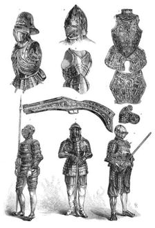 Arms and armour in the Meyrick Collection at South Kensington, 1869. Creator: Unknown