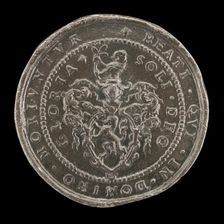 Arms and Inscription [reverse], 1592. Creator: Matthäus Carl