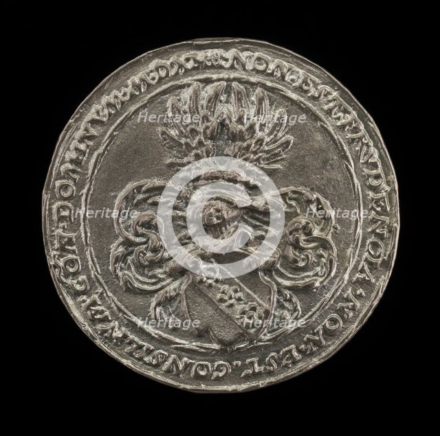 Arms and Inscription [reverse], 16th century. Creator: Unknown.