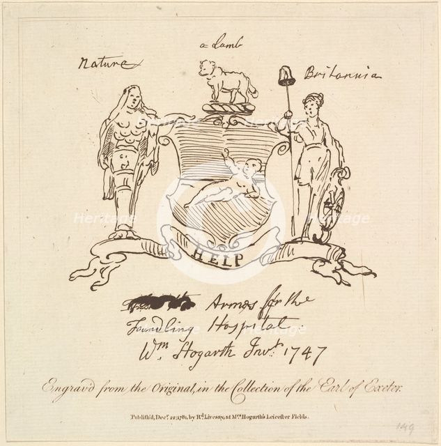 Arms for the Foundling Hospital, December 22, 1781. Creator: Unknown.