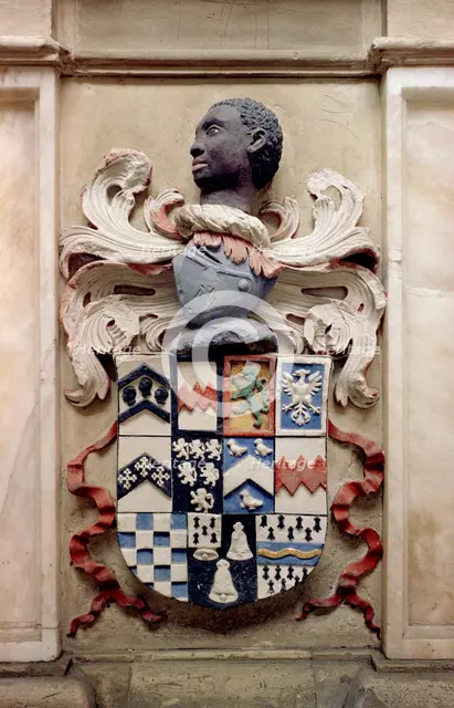 Arms from the Sondes monument, church of St Michael and All Angels, Throwley, Kent, c1965-c1969. Artist: Laurence Goldman