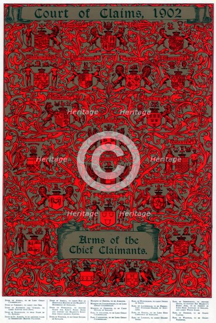 Arms of the chief claimants, 1902. Artist: Unknown