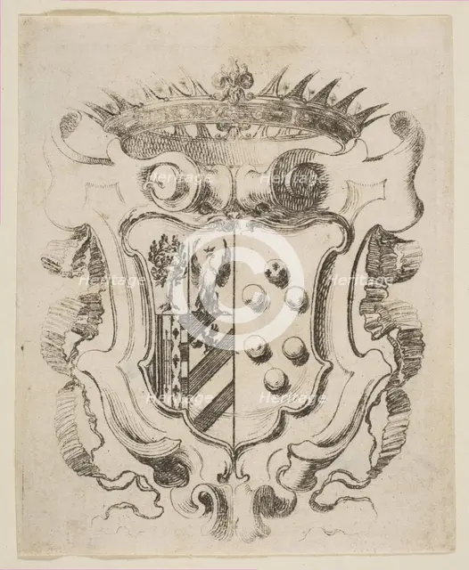 Arms of the Medici with Della Rovere, 1637. Creator: Stefano della Bella.