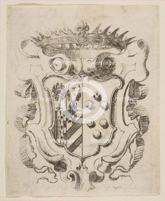Arms of the Medici with Della Rovere, 1637. Creator: Stefano della Bella.