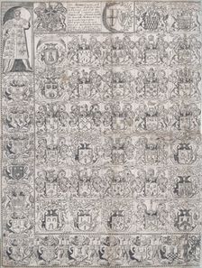 Arms of English cities, trading companies and of the Livery Companies of the City of London, 1660. Artist: Anon