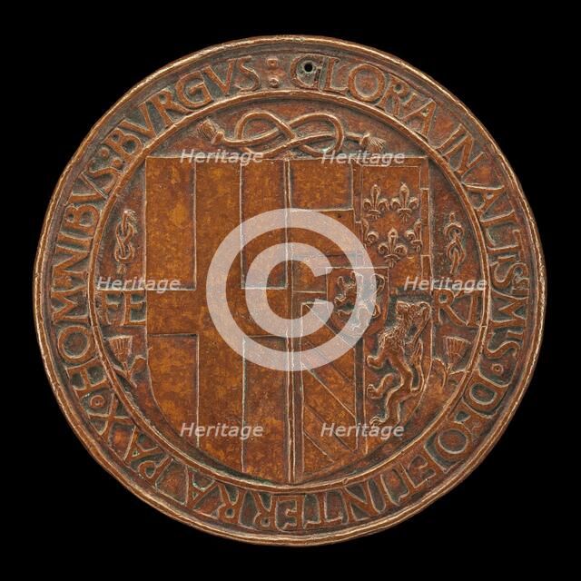 Arms of Filiberto Impaling Those of Margaret [reverse], 1502. Creator: Jean Marende.