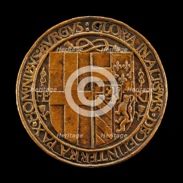 Arms of Filiberto Impalling Those of Margaret [reverse], 1502. Creator: Jean Marende.