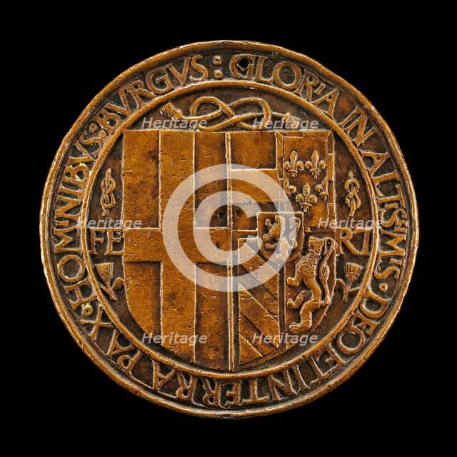 Arms of Filiberto Impalling Those of Margaret [reverse], 1502. Creator: Jean Marende.