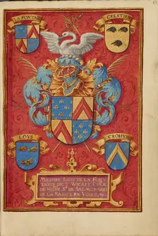 Arms of Lois de la Fontaine; Crohin-La Fontaine Hours, (about 1480-1485?). Creator: Unknown