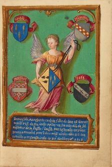 Arms of Marguerite Crohin; Crohin-La Fontaine Hours, about 1480-1485 ?. Creator: Unknown