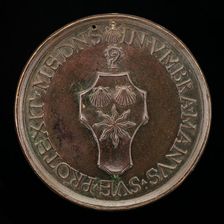 Arms of Maugras over a Crozier [reverse], c. 1503. Creator: Giovanni Candida