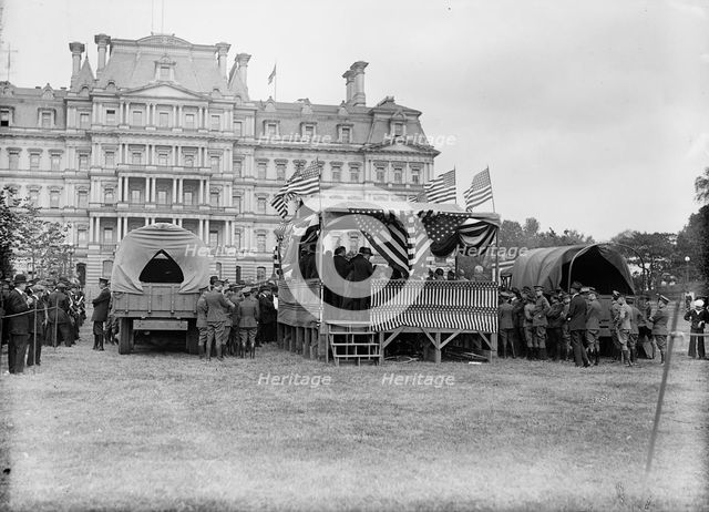 Army, U.S. Motor Truck Inspection, 1917. Creator: Harris & Ewing.