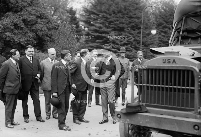 Army, U.S. Motor Truck Inspection, 1917. Creator: Harris & Ewing.