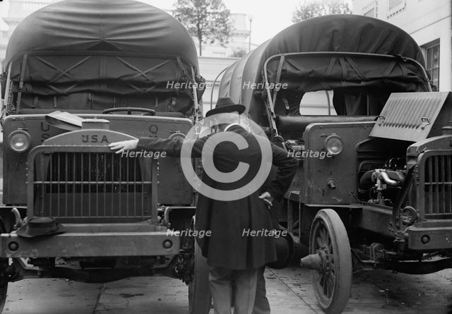 Army, U.S. Motor Truck Inspection, 1917. Creator: Harris & Ewing.