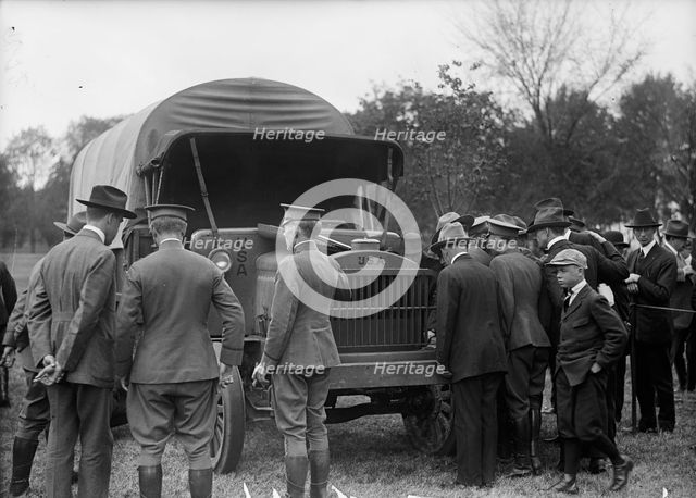 Army, U.S. Motor Truck Inspection, 1917. Creator: Harris & Ewing.