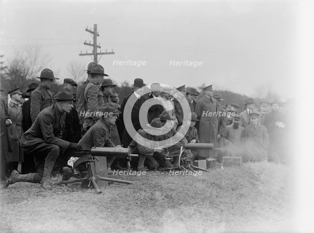 Army, U.S. Machine Gun Tests, 1918. Creator: Harris & Ewing.