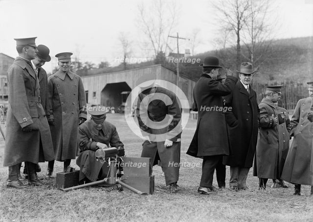 Army, U.S. Machine Gun Tests, 1918. Creator: Harris & Ewing.