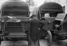 Army, U.S. Motor Truck Inspection, 1917. Creator: Harris & Ewing