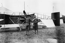 Army aeroplane - war games Lt. Geiger, 8/10/12, 1912. Creator: Bain News Service