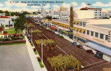 Army Air Forces on Washington Avenue, Miami Beach, Florida, USA, 1942