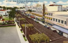 Army Air Forces on Washington Avenue, Miami Beach, Florida, USA, 1942