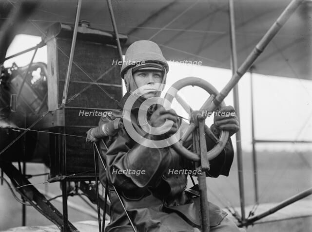 Army Aviation, College Park - Tests of Curtiss Plane For Army - Single Control, 1912. Creator: Harris & Ewing.