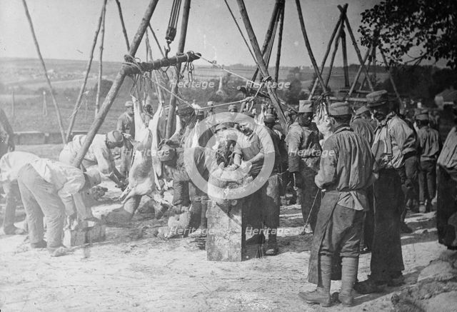 Army butchers, Aisne Front, between c1915 and 1918. Creator: Bain News Service.