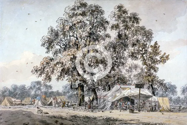 Army camp in Hyde Park, London, c1780.                                                        Artist: Samuel Hieronymus Grimm   