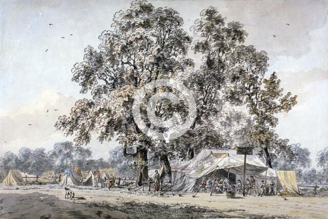 Army camp in Hyde Park, London, c1780.                                                        Artist: Samuel Hieronymus Grimm   