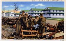 Army detail at work, Fort Leonard Wood, Missouri, USA, 1941